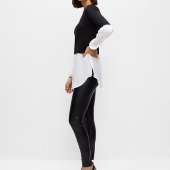 MELANIE LYNE:  Contrast Fooler Tunic - black/white - Picture 2 of 10